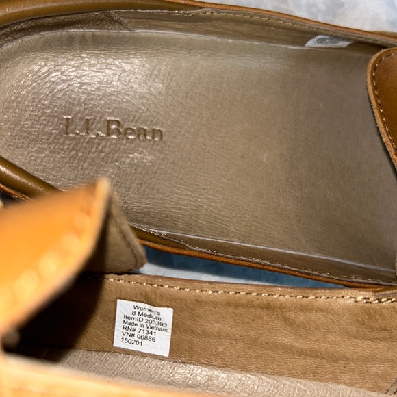 LL Bean Women’s Tan Leather Slip-On Loafer Wedge Shoes, Size 8 M, L.L. Bean EUC - Picture 7 of 11